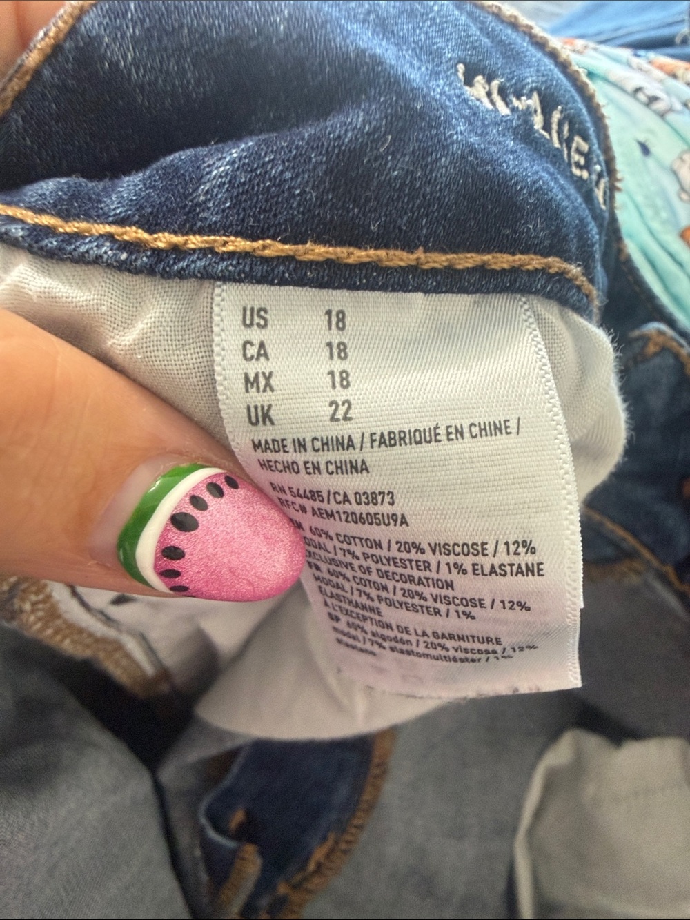 American Eagle Outfitters Dark Indigo- High Rise Shortie -Denim - Size 18 - Picture 8 of 8